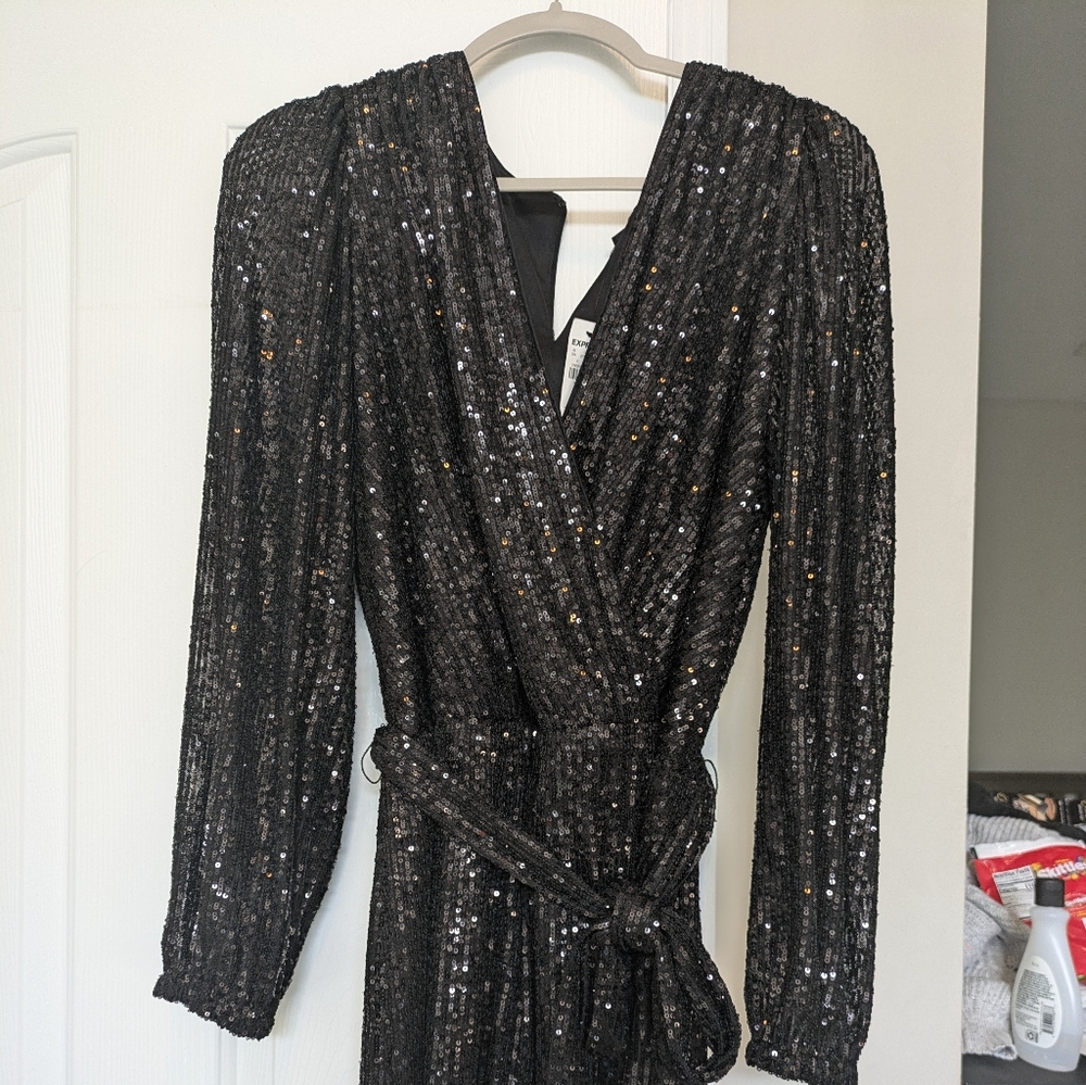 Black Sequin Romper